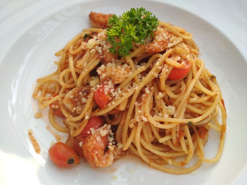 Ein Spaghetti-Gericht